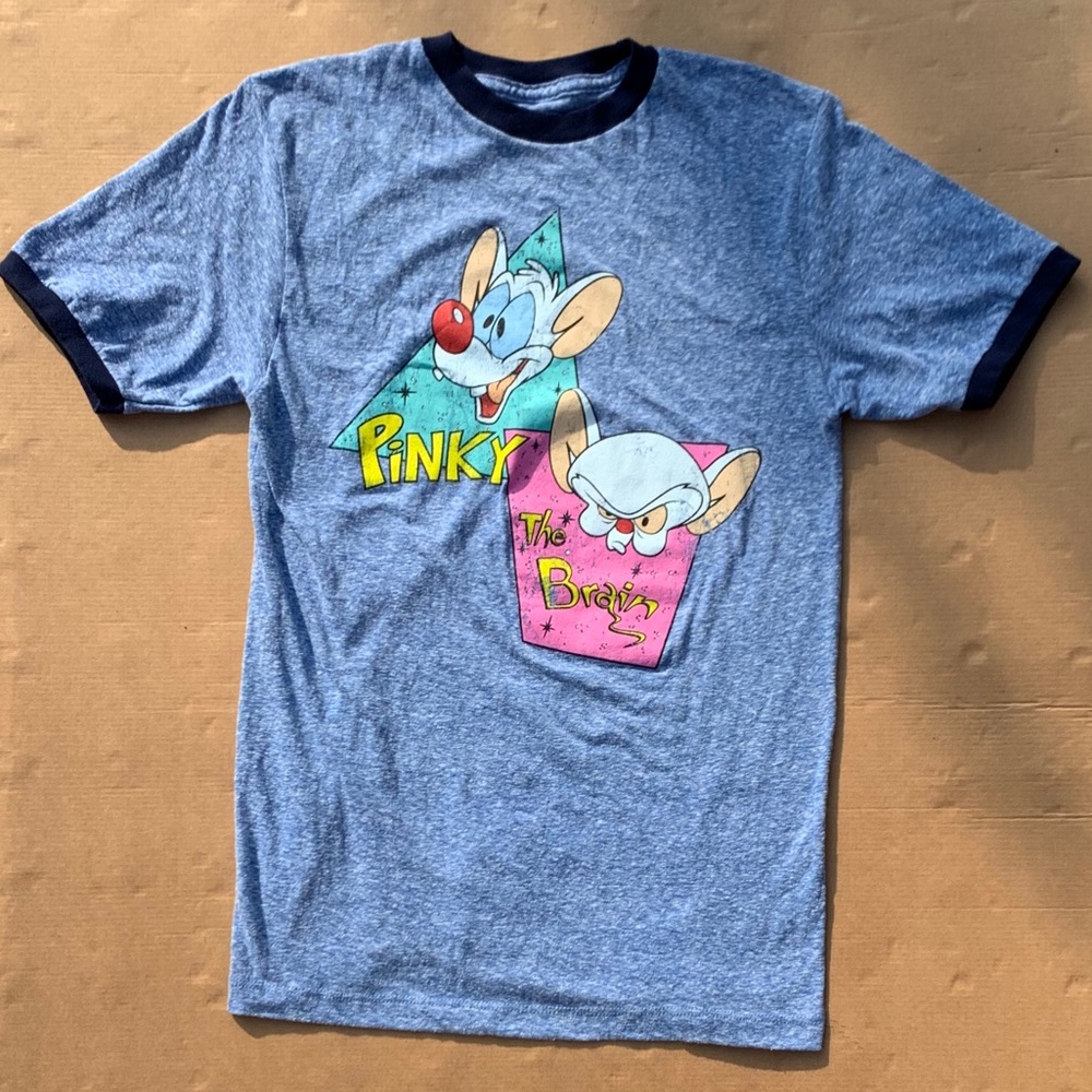 Pinky and the Brain blue ringer T-shirt